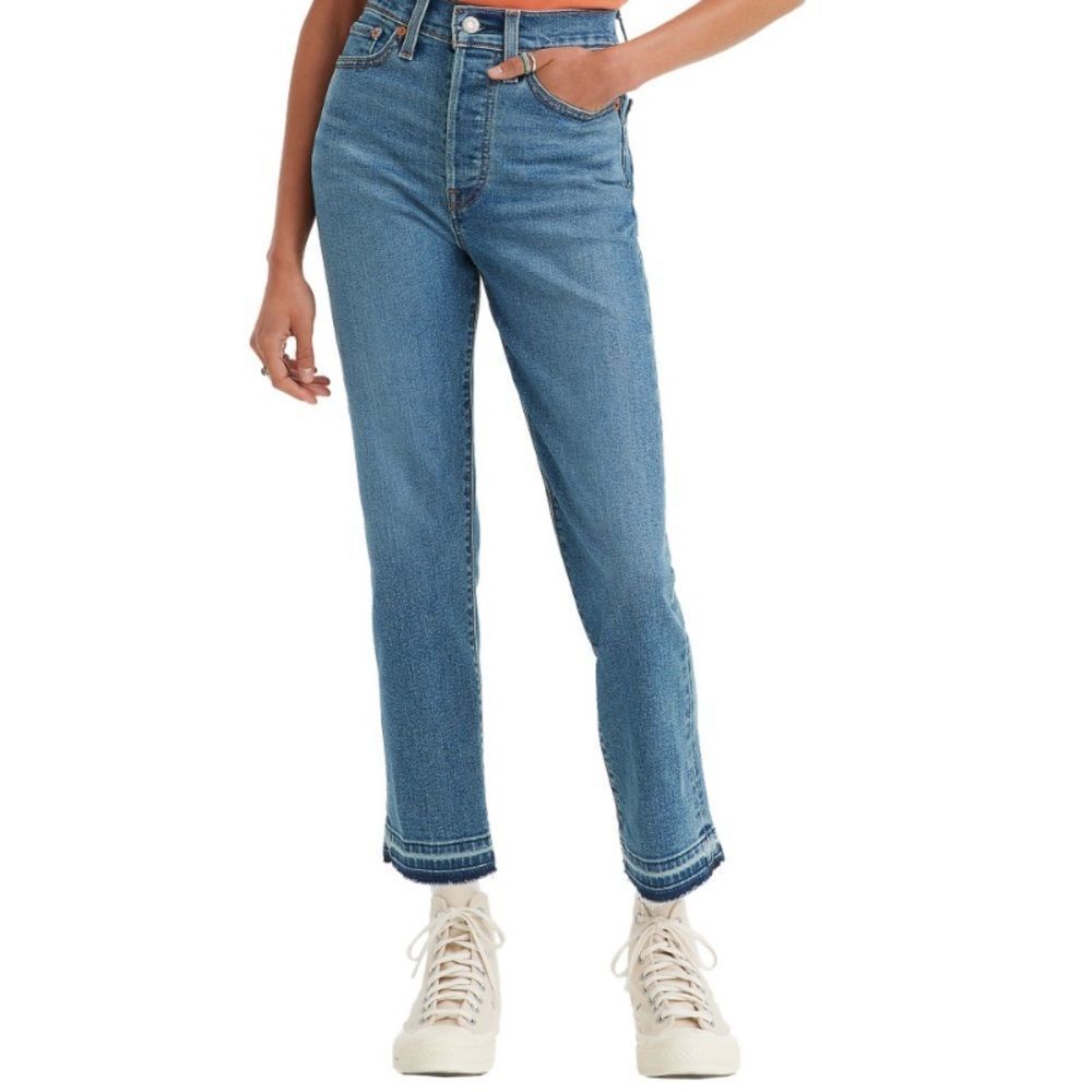 Levi's Women’s Sz 30 Wedgie Straight High Rise Button Fly Released Hem Jeans
